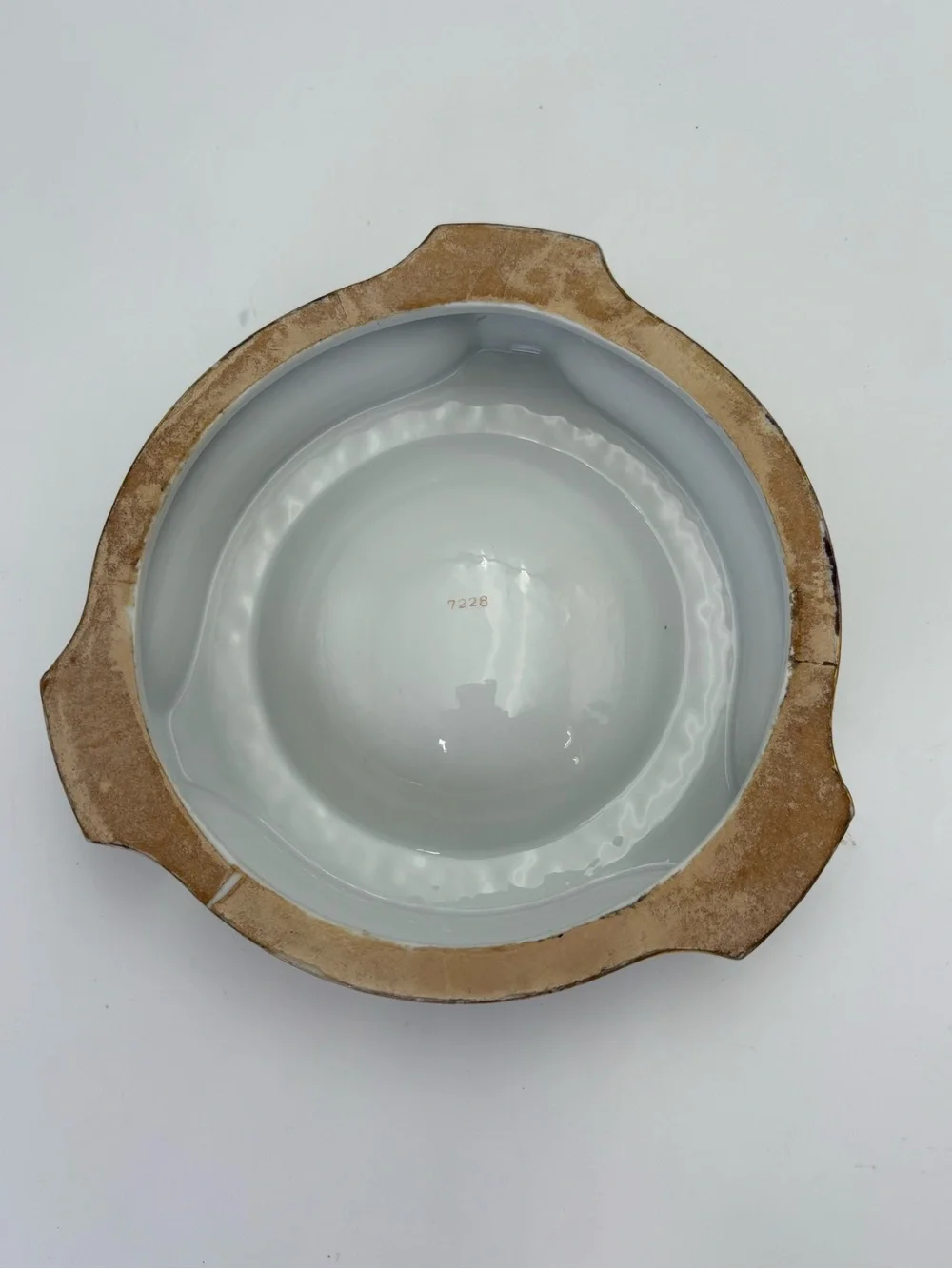 Vintage Gilded Porcelain Bonbonnier or Trinket Dish- Hollywood Regency Style